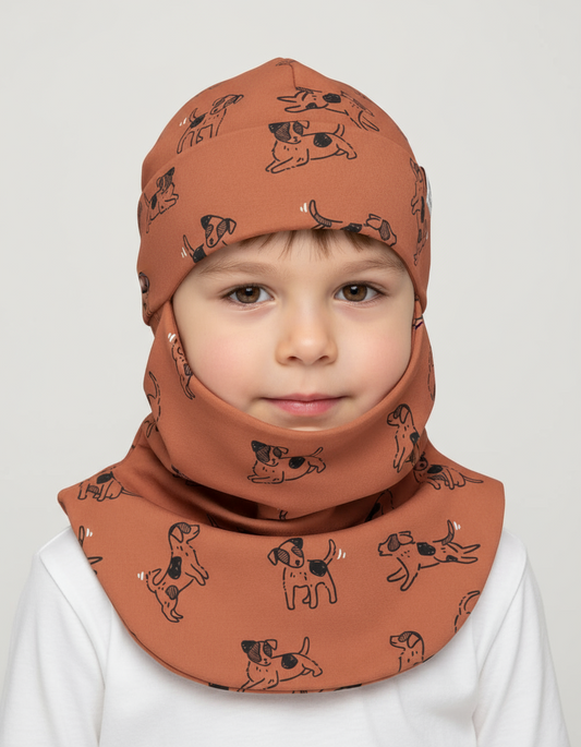 Spring-Fall Kids Balaclava BREDEN - Copper Dogs