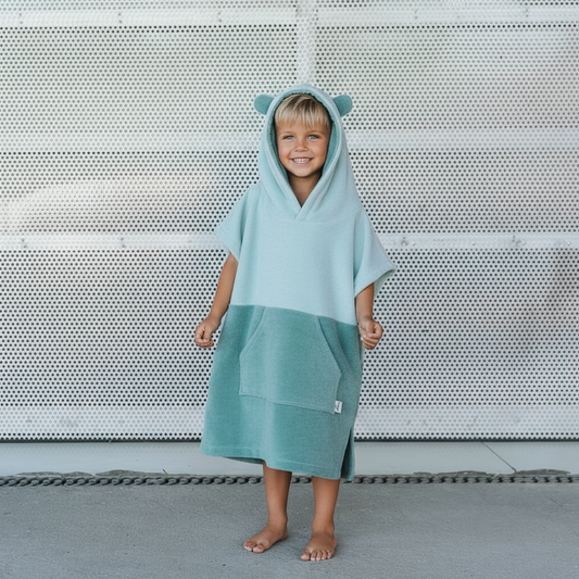 Surfbear Kids Bath Poncho - Green