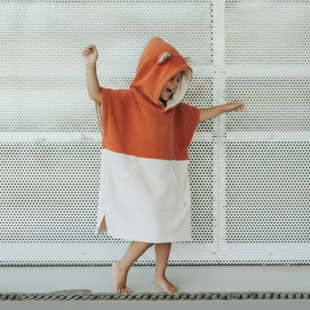Surffoxy Kids Bath Poncho - Orange